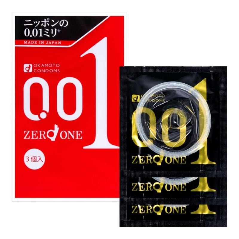 【Japan Direct Mail】Japanese OKAMOTO Okamoto 001 series anti-allergic polyurethane non-latex adult products 3 ultra-thin safety condoms are put into 