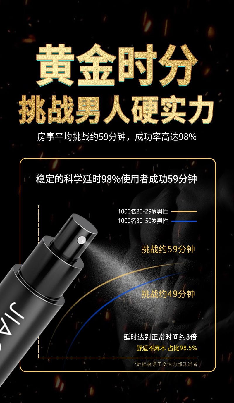 【China Direct Mail】 Jiaoyue external delay spray 500mg male sex lasting sex toys Adult supplies