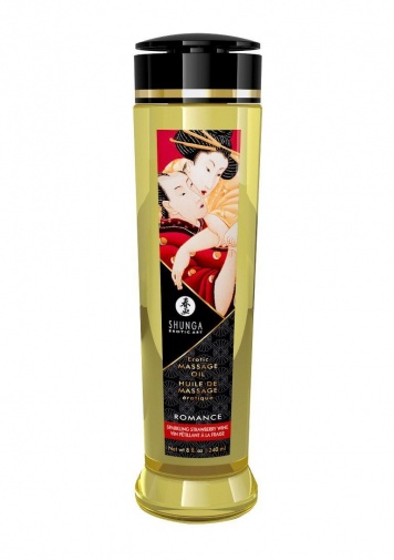 Shunga - Romantic Organic Massage Oil Strawberry Sparkling Wine - 240ml